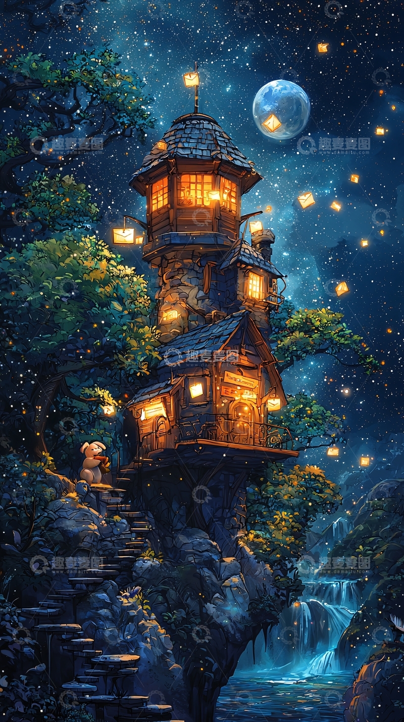高清大图下载【趣麦麦图】梦幻塔楼