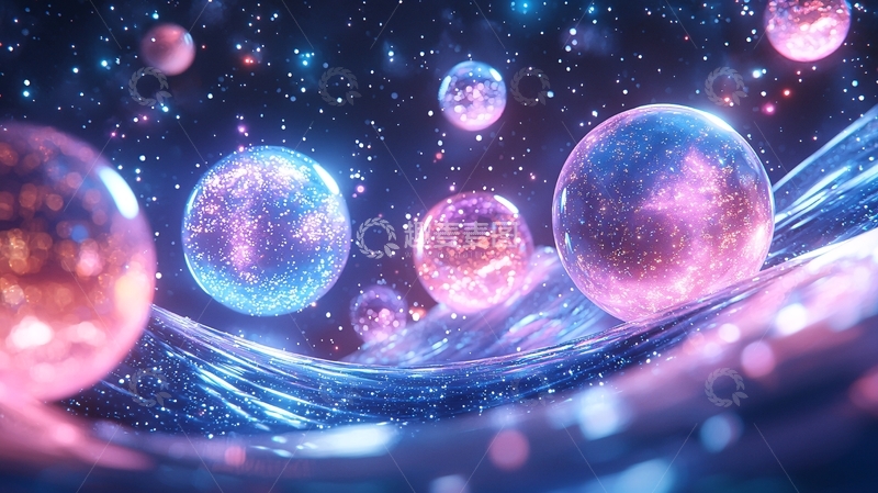 高清大图下载【趣麦麦图】梦幻宇宙泡泡