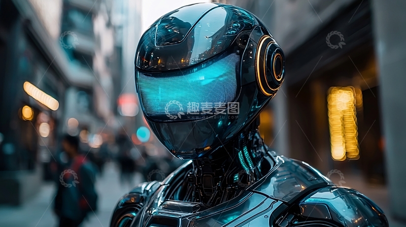 高清大图下载【趣麦麦图】未来都市机器人