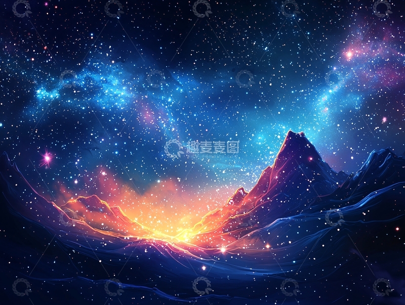 高清大图下载【趣麦麦图】星空山脉4