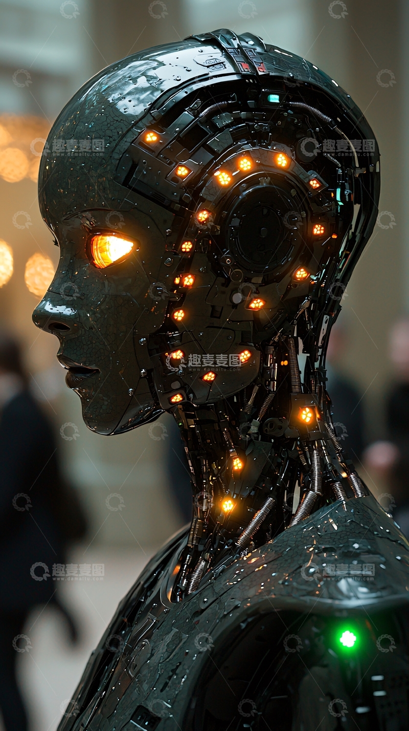 高清大图下载【趣麦麦图】未来感机器人侧脸