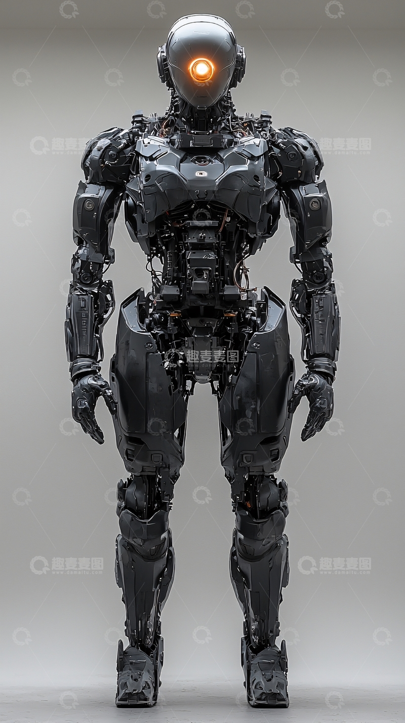 高清大图下载【趣麦麦图】未来感黑色机器人