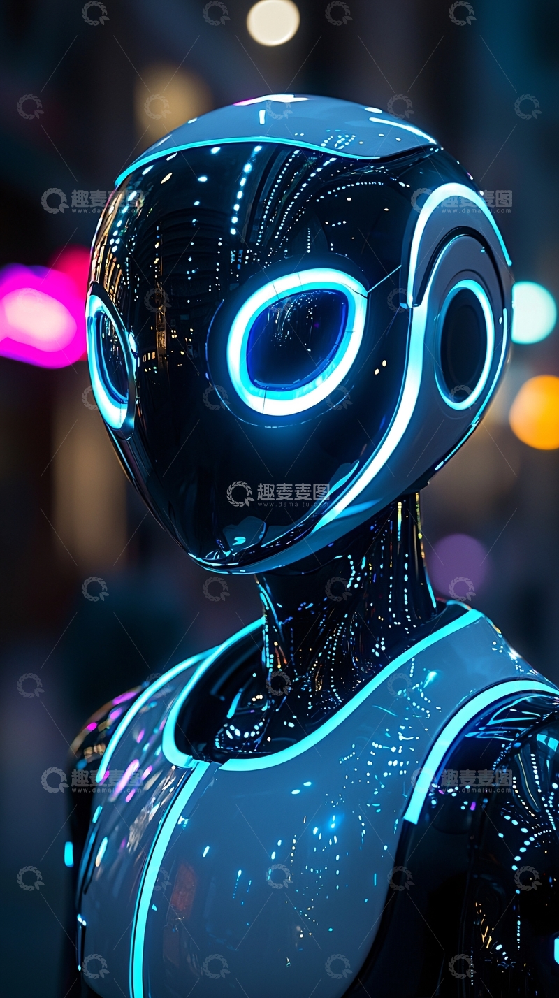 高清大图下载【趣麦麦图】炫酷未来感机器人