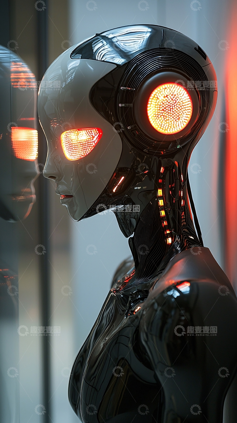 高清大图下载【趣麦麦图】未来感机器人女性