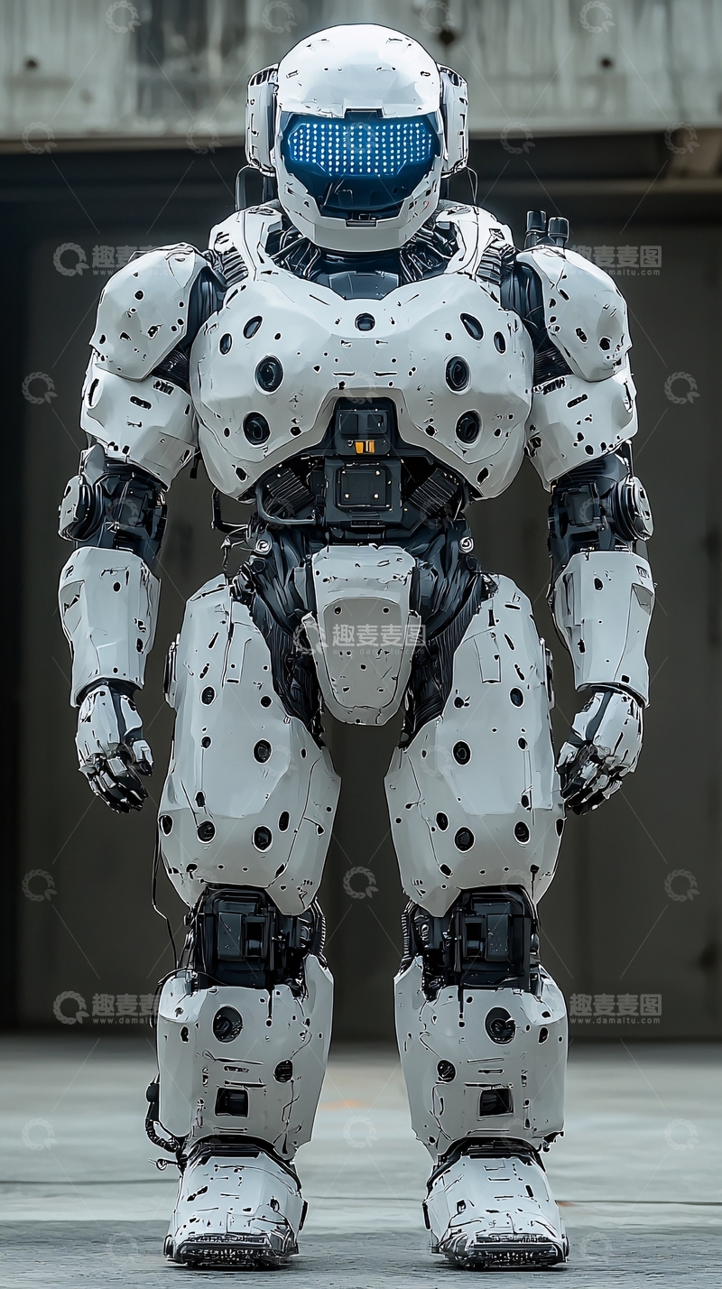 高清大图下载【趣麦麦图】白色装甲机器人