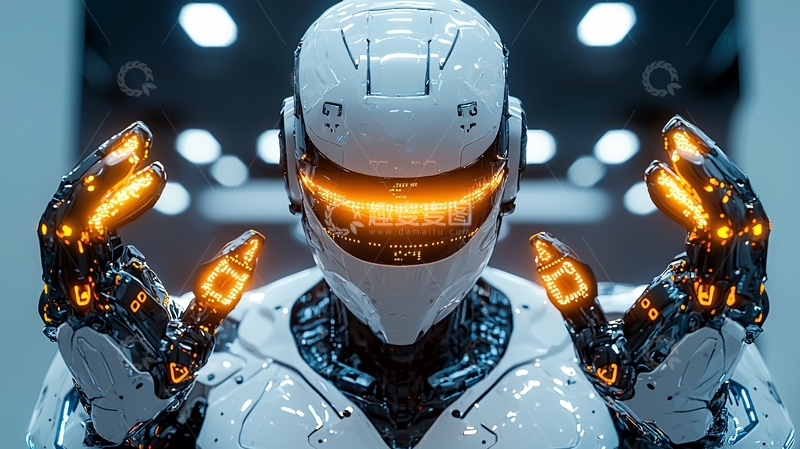 高清大图下载【趣麦麦图】未来科技感机器人