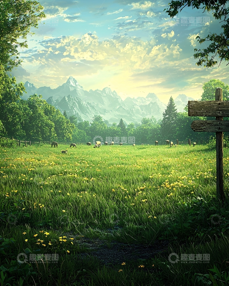 高清大图下载【趣麦麦图】阳光明媚的田园风光
