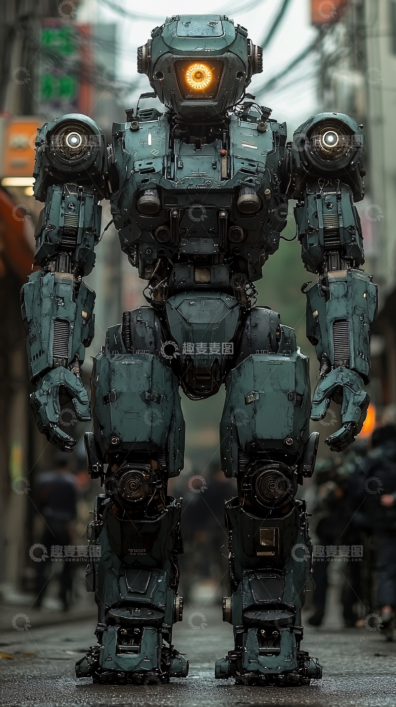 高清大图下载【趣麦麦图】未来都市机器人