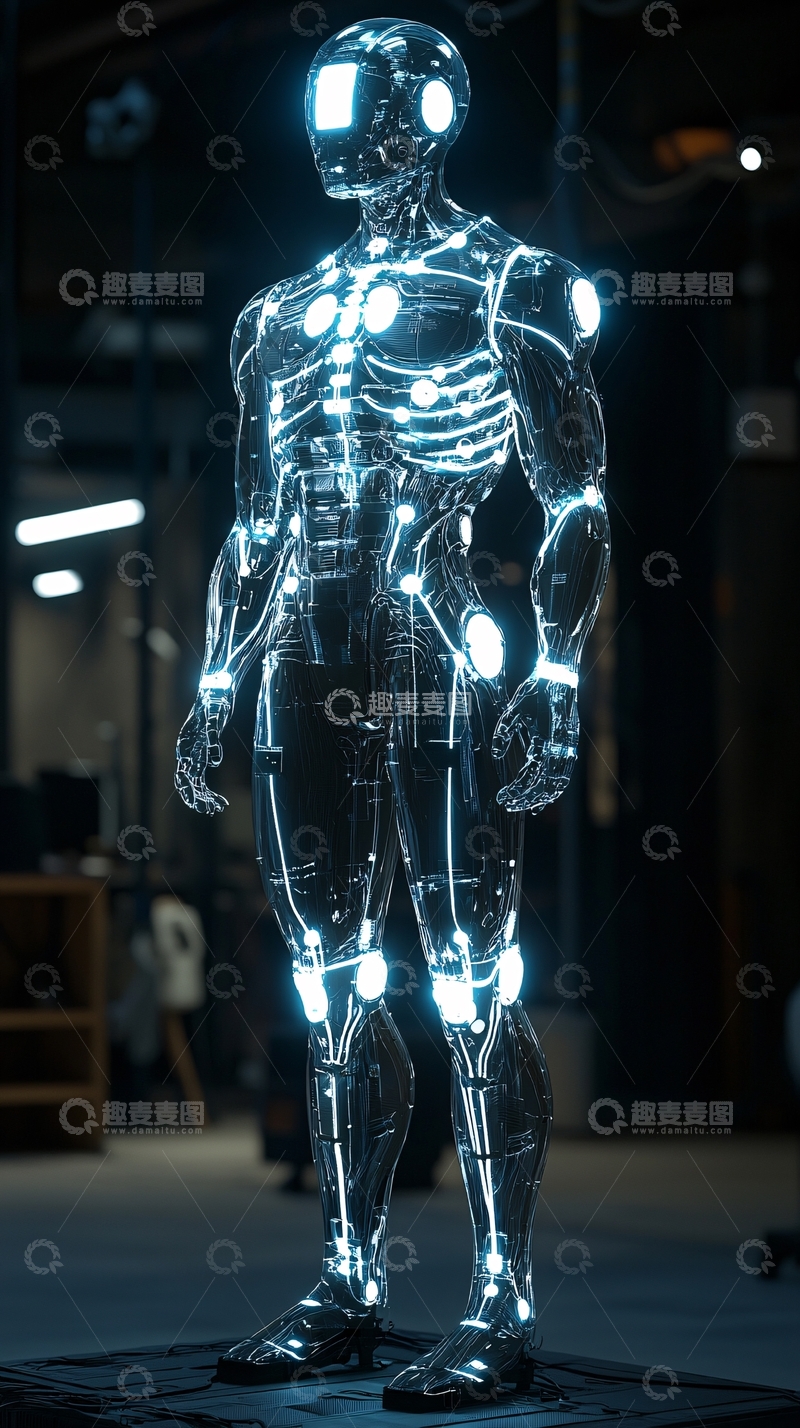 高清大图下载【趣麦麦图】透明机器人