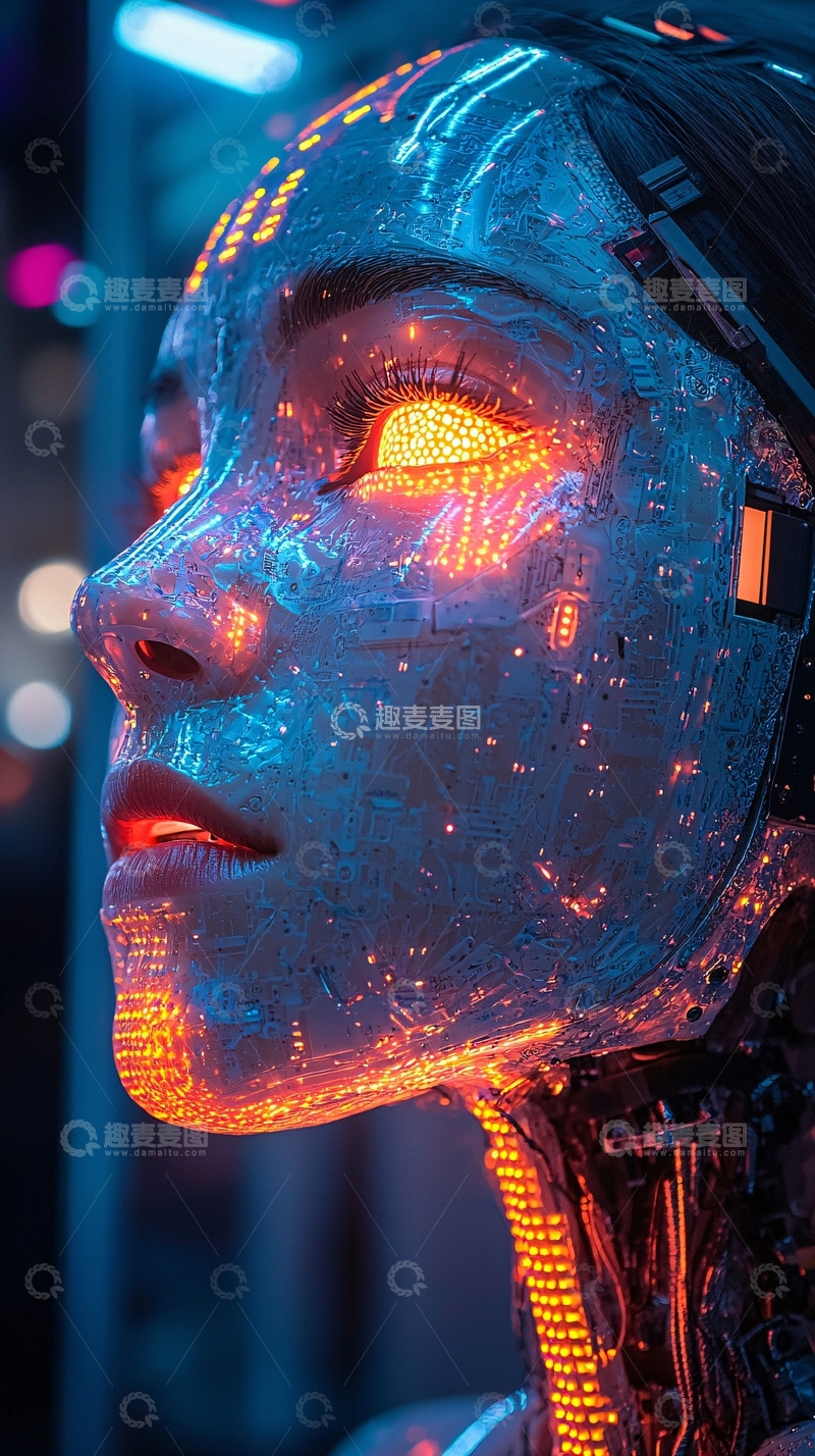 高清大图下载【趣麦麦图】未来科技感女性