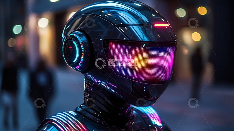 高清大图下载【趣麦麦图】未来科技感机器人头盔