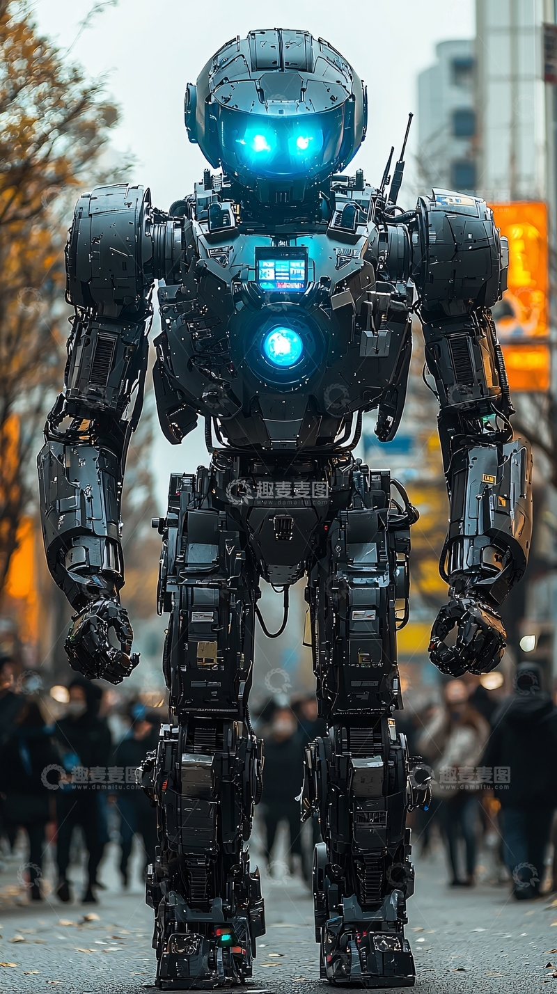 高清大图下载【趣麦麦图】未来都市机器人