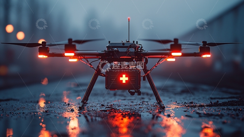 高清大图下载【趣麦麦图】医疗救援无人机