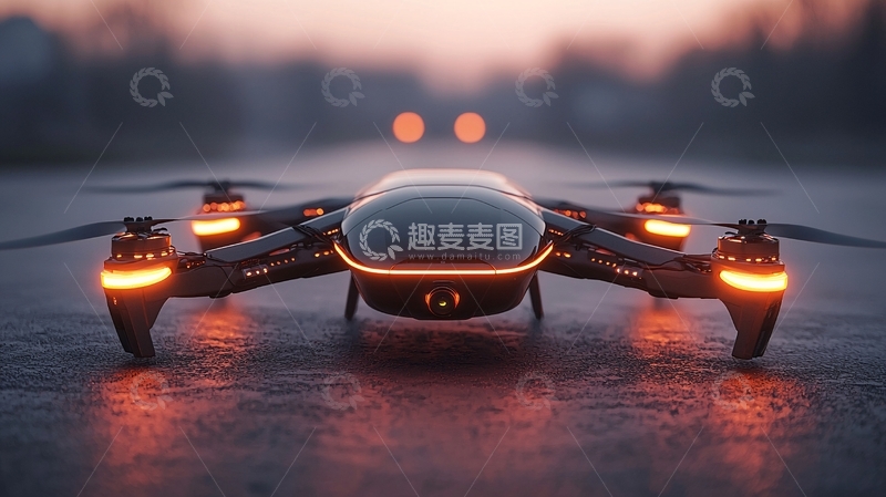 高清大图下载【趣麦麦图】未来科技感无人机