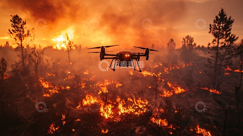 高清大图下载【趣麦麦图】无人机灭火