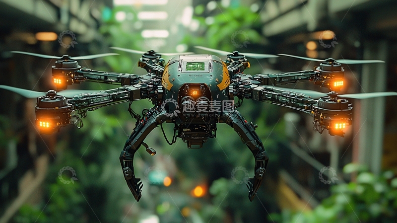 高清大图下载【趣麦麦图】未来科技感无人机