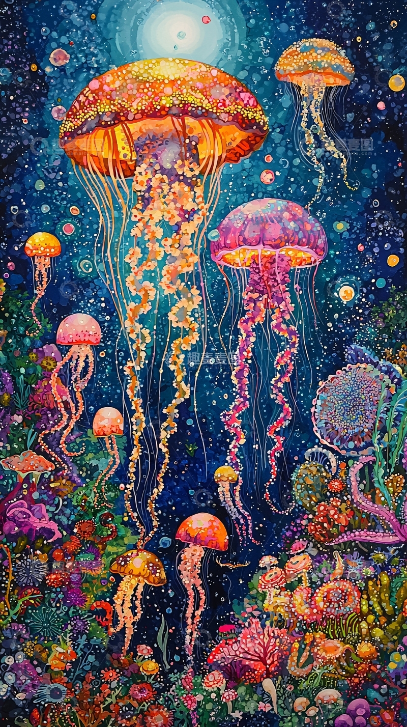 高清大图下载【趣麦麦图】梦幻水母