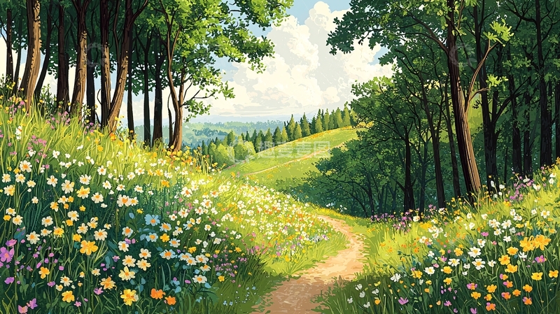 高清大图下载【趣麦麦图】绿意盎然的田园风光