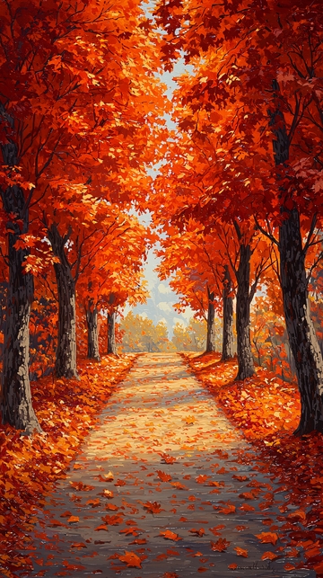 秋天树林小路风景如画