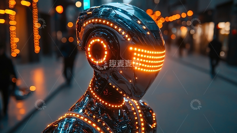 高清大图下载【趣麦麦图】未来都市机器人