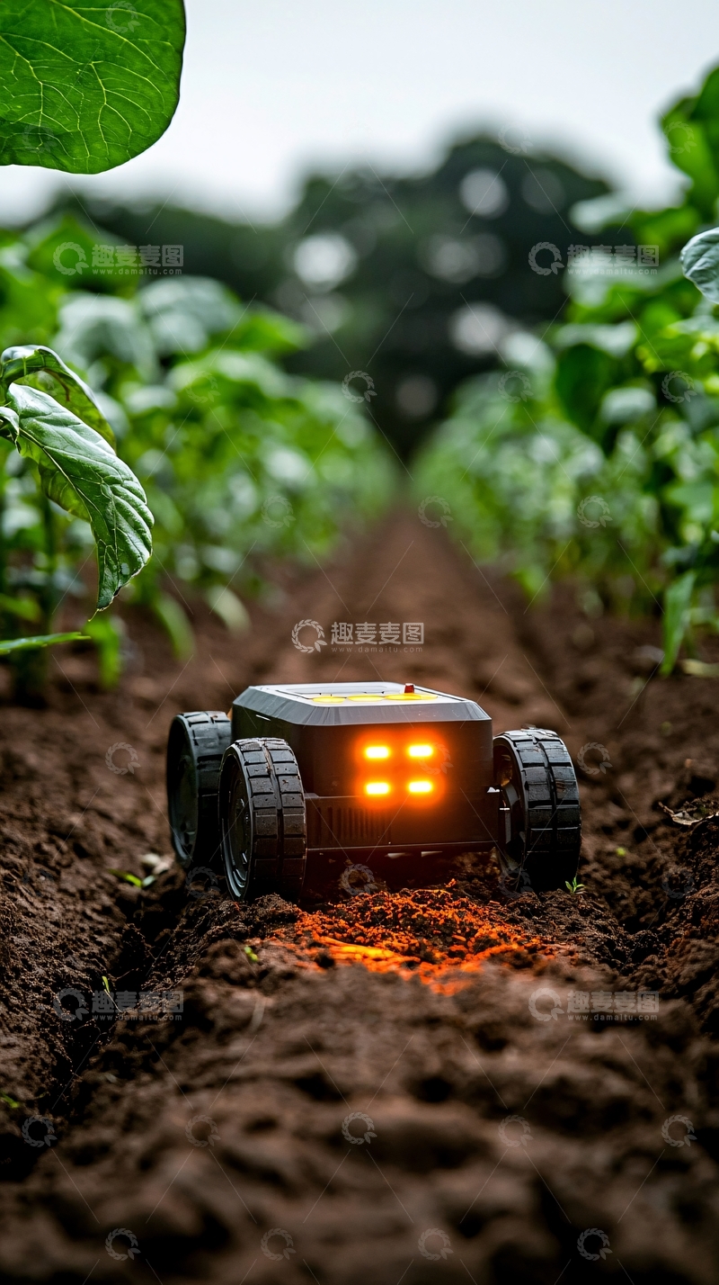 高清大图下载【趣麦麦图】田间作业机器人