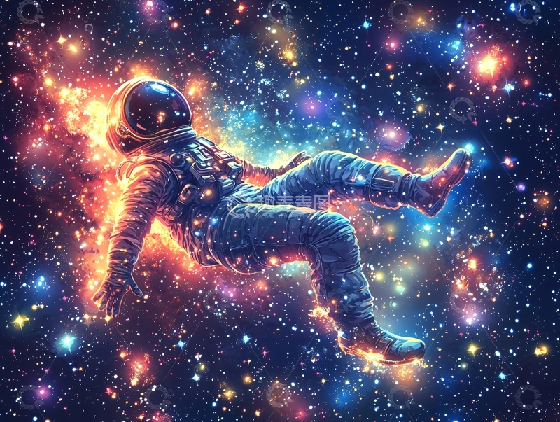 高清大图下载【趣麦麦图】太空漂浮的宇航员