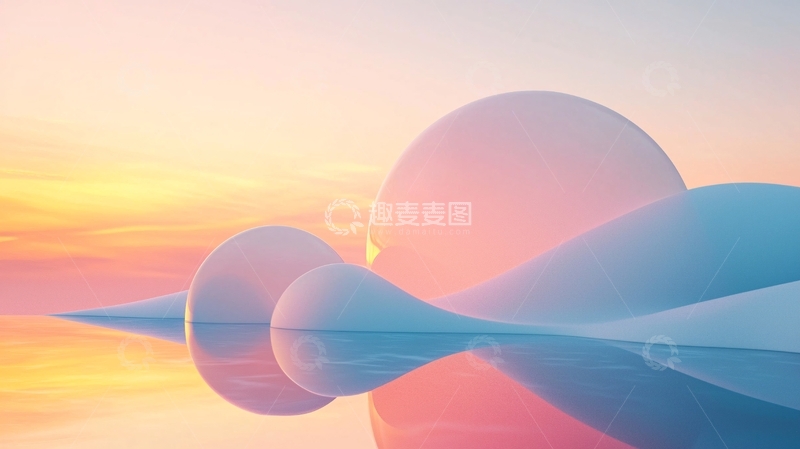 高清大图下载【趣麦麦图】梦幻粉色系日出景色