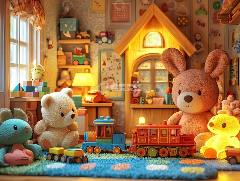 高清大图下载【趣麦麦图】温馨童趣儿童房玩具
