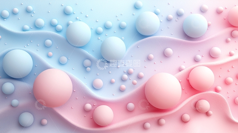 高清大图下载【趣麦麦图】粉色蓝色泡泡背景