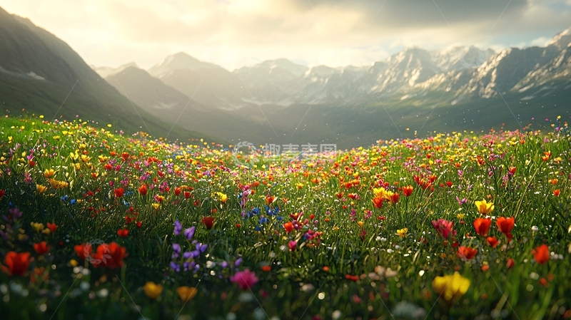 高清大图下载【趣麦麦图】山间野花盛开的美丽景色