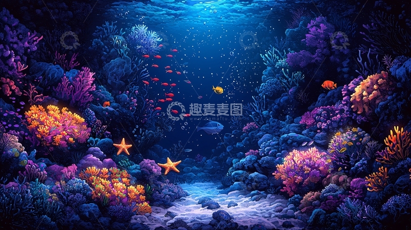 高清大图下载【趣麦麦图】色彩斑斓的海底世界