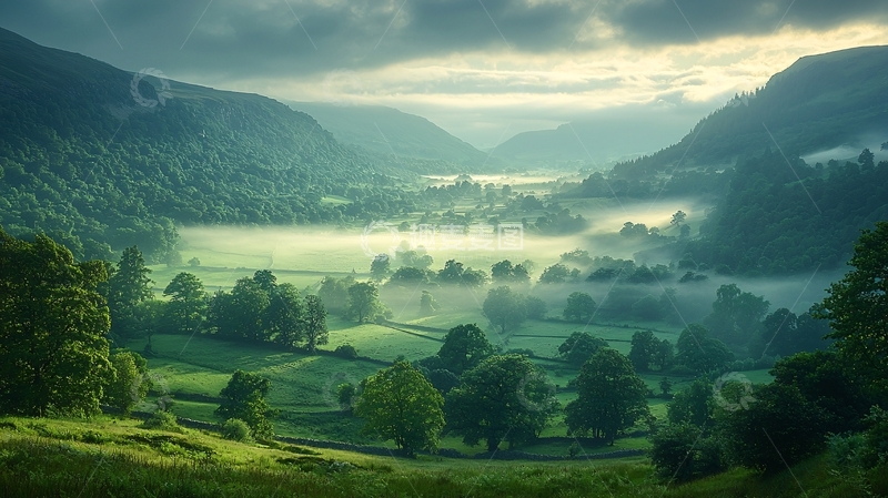 高清大图下载【趣麦麦图】山谷晨雾