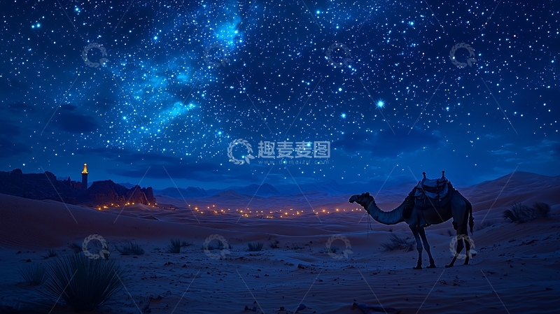 高清大图下载【趣麦麦图】沙漠夜景