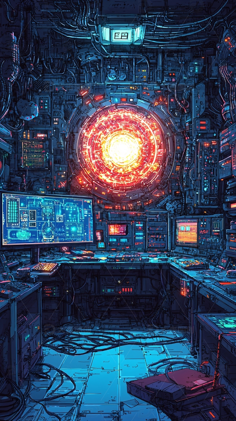 高清大图下载【趣麦麦图】未来科技控制室