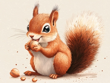 可爱小松鼠吃坚果