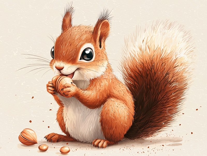 高清大图下载【趣麦麦图】可爱小松鼠吃坚果