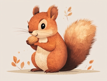 可爱小松鼠吃坚果