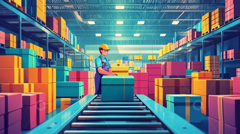 高清大图下载【趣麦麦图】仓库分拣员