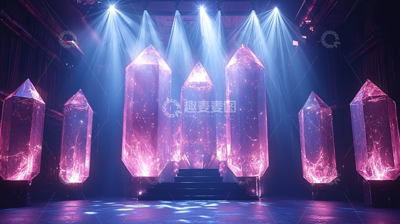 高清大图下载【趣麦麦图】舞台灯光水晶巨石