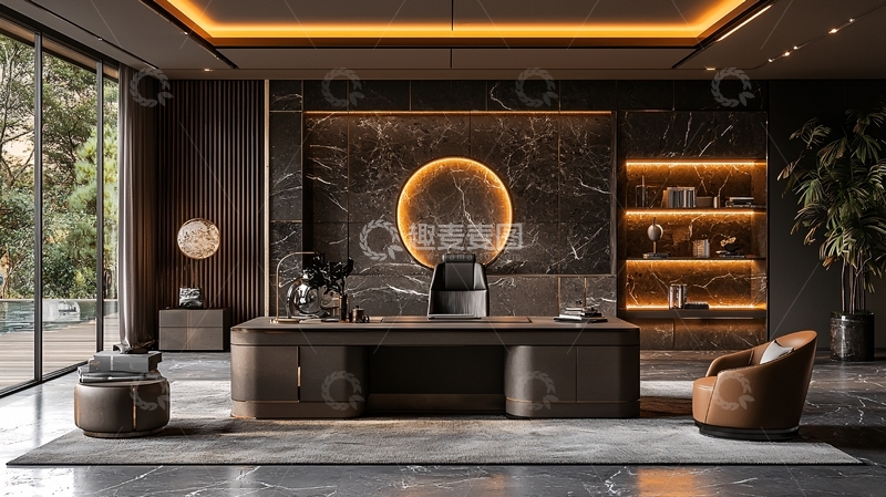 高清大图下载【趣麦麦图】高端大气现代奢华总裁办公室