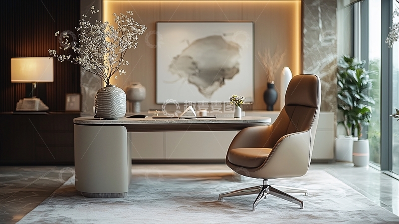高清大图下载【趣麦麦图】现代轻奢总裁办公室