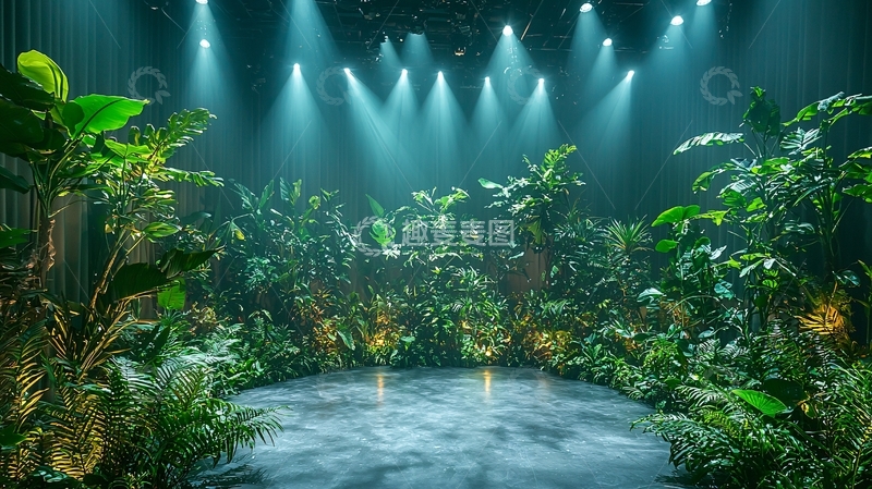 高清大图下载【趣麦麦图】光影斑驳的热带雨林舞台