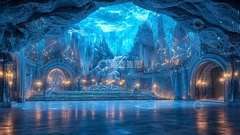 高清大图下载【趣麦麦图】冰雪宫殿内部场景