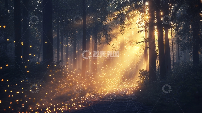 高清大图下载【趣麦麦图】森林光线