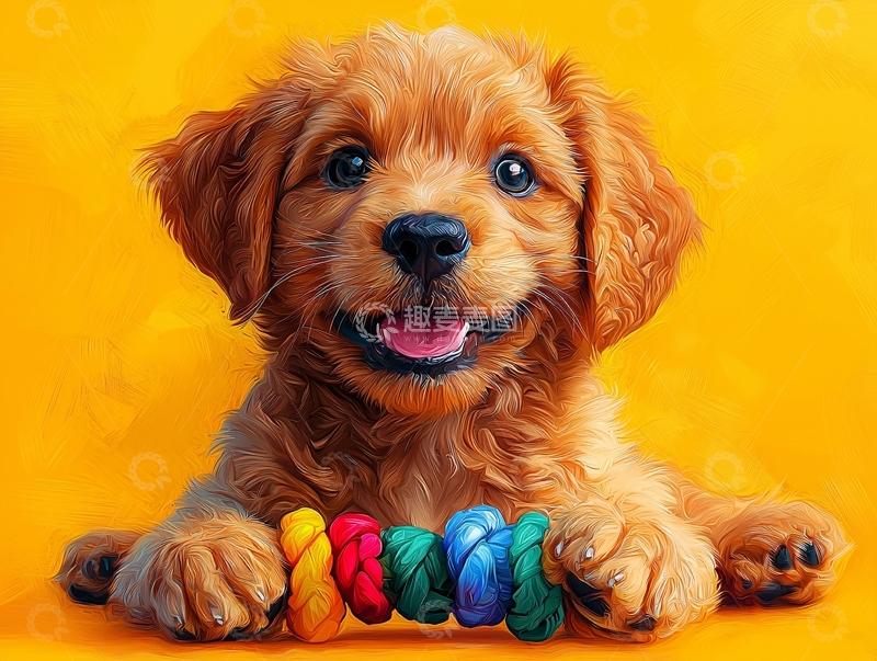 高清大图下载【趣麦麦图】可爱金毛小狗