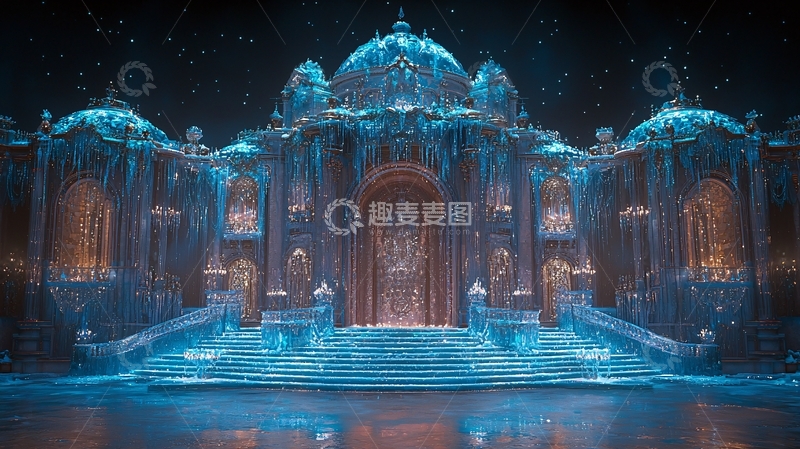 高清大图下载【趣麦麦图】冰雪宫殿大门