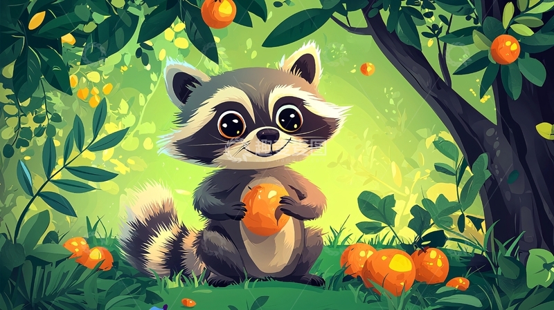 高清大图下载【趣麦麦图】可爱浣熊