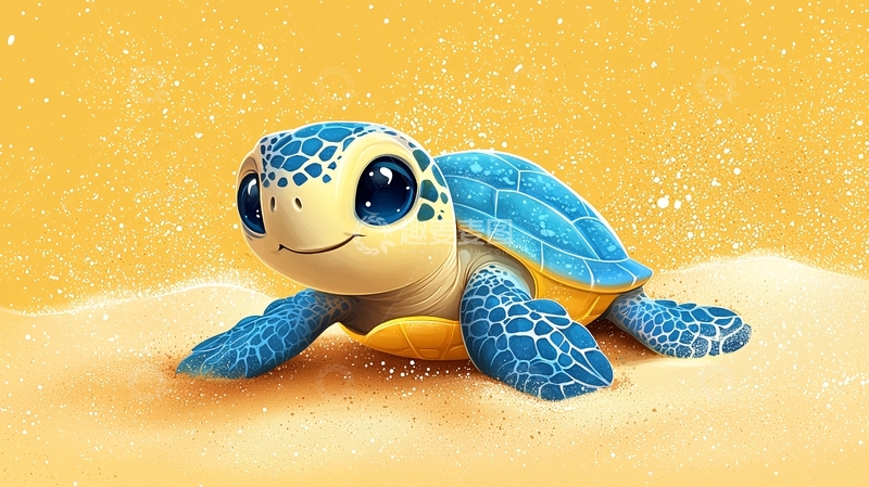 高清大图下载【趣麦麦图】可爱卡通小海龟