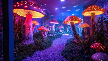 梦幻发光蘑菇森林