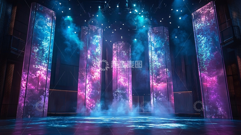 高清大图下载【趣麦麦图】炫彩舞台灯光背景